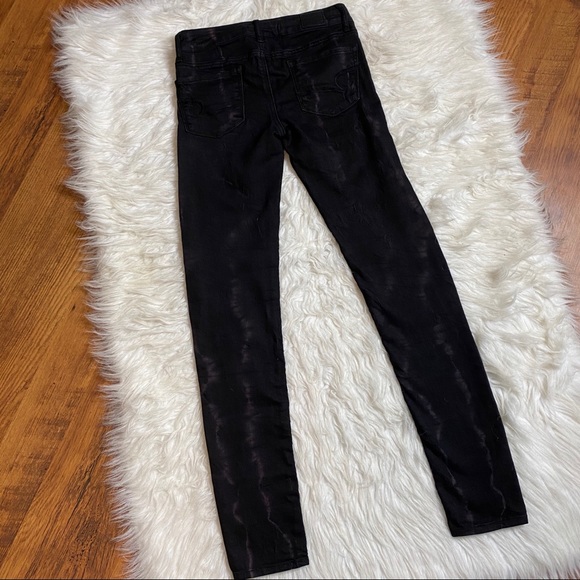 🔥SOLD🔥 American Eagle Electric Stripe Skinny Jeans Black - Picture 13 of 16